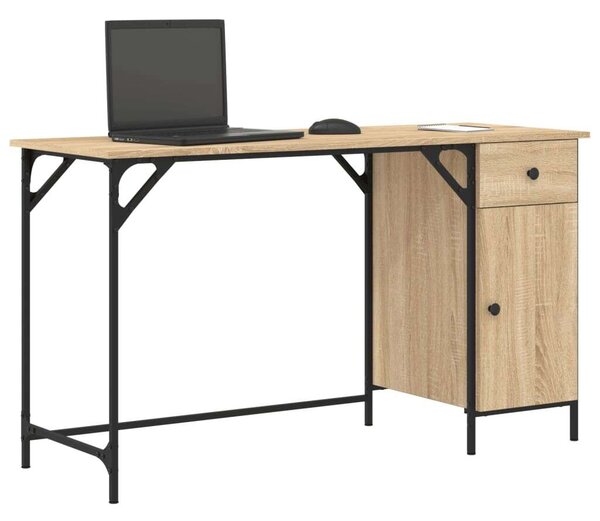 VidaXL sonoma tölgy szerelt fa számítógépasztal 131 x 48 x 75 cm