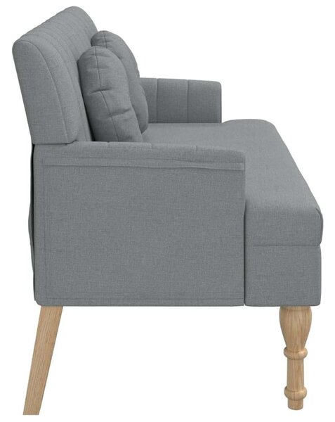 VidaXL világosszürke szövetpad párnákkal 113x64,5x75,5 cm