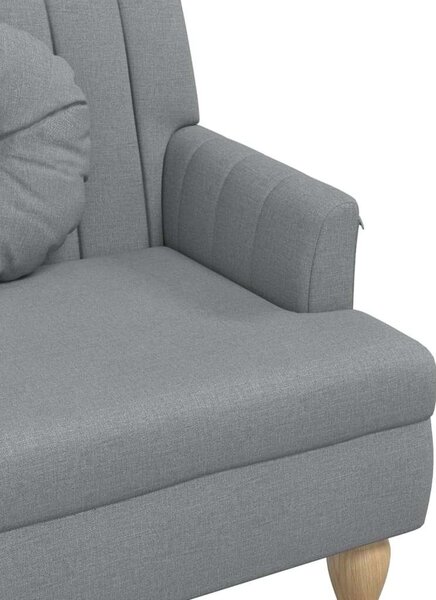 VidaXL világosszürke szövetpad párnákkal 113x64,5x75,5 cm