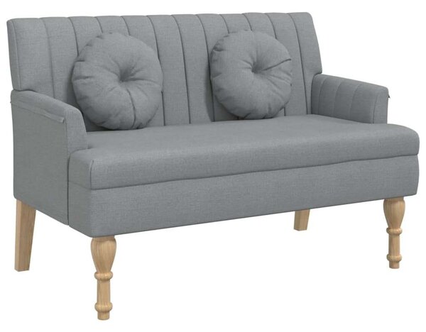 VidaXL világosszürke szövetpad párnákkal 113x64,5x75,5 cm