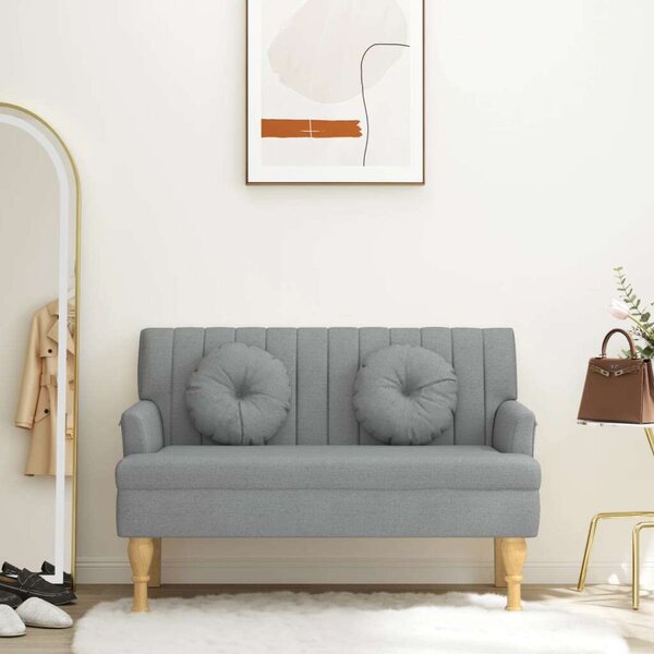 VidaXL világosszürke szövetpad párnákkal 113x64,5x75,5 cm