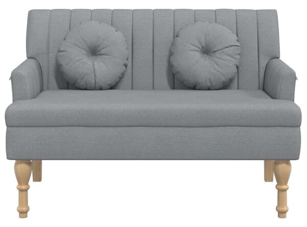 VidaXL világosszürke szövetpad párnákkal 113x64,5x75,5 cm