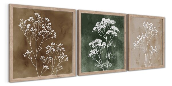 Kép szett 3 db-os 30x30 cm Floral Imprint – Styler
