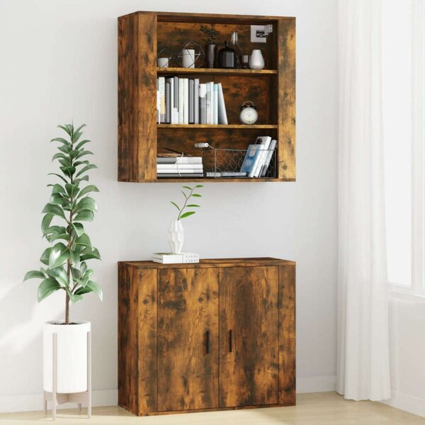VidaXL füstös tölgyszínű szerelt fa fali szekrény 80x33x80 cm