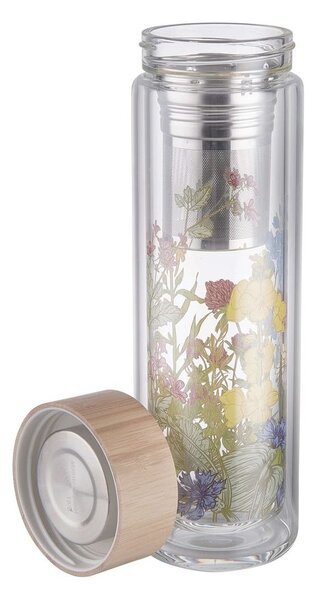 TEA TENDER teás üveg kivehető szűrővel, virágok 450 ml