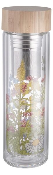 TEA TENDER teás üveg kivehető szűrővel, virágok 450 ml