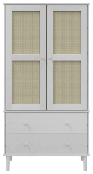 VidaXL SENJA Ruhásszekrény - Fehér Rattan - 90x55x175 cm