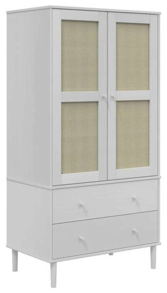 VidaXL SENJA Ruhásszekrény - Fehér Rattan - 90x55x175 cm