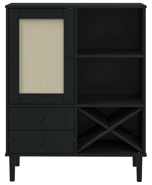 VidaXL SENJA Magasszekrény - Fekete - 90x40x112 cm