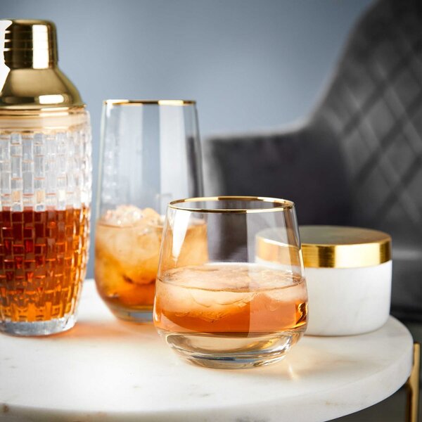 TOUCH OF GOLD long drink pohár aranyszegéllyel, 480 ml, 6 db-os készlet