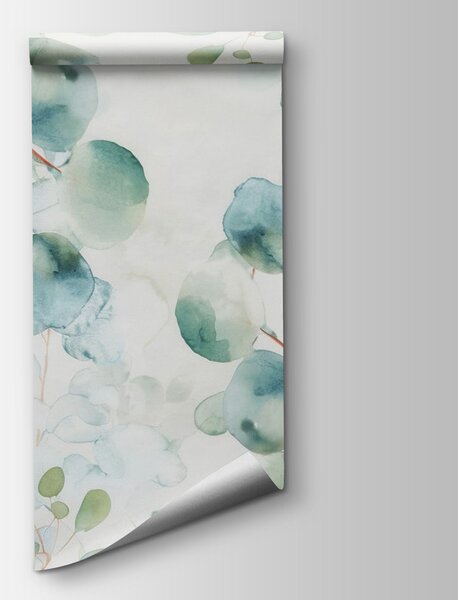 Fotótapéta Finom levelek lágy akvarell árnyalatokban, Leveles fotótapéta, Népszerű fotótapéta, w04690 - Tapeko.hu