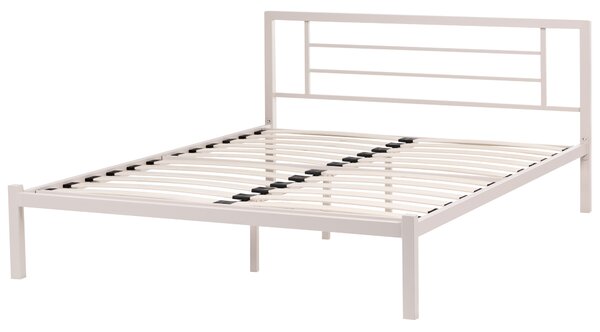 Ágy Fém CUSSET 160 x 200 cm Világosbézs