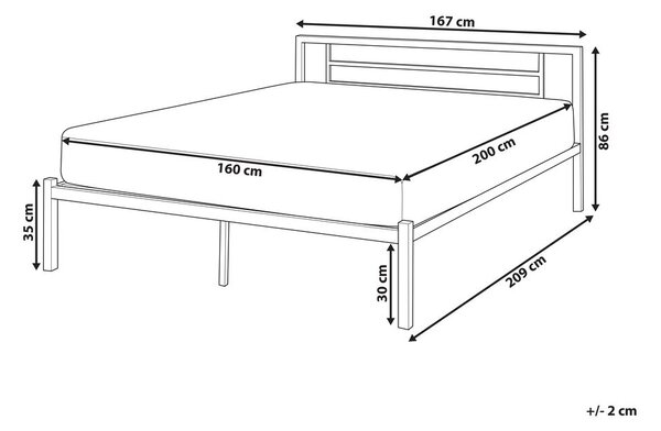 Ágy Fém CUSSET 160 x 200 cm Világosbézs