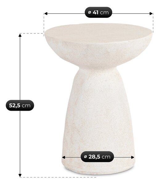 Modern dohányzóasztal NELL 41 cm, krémbézs