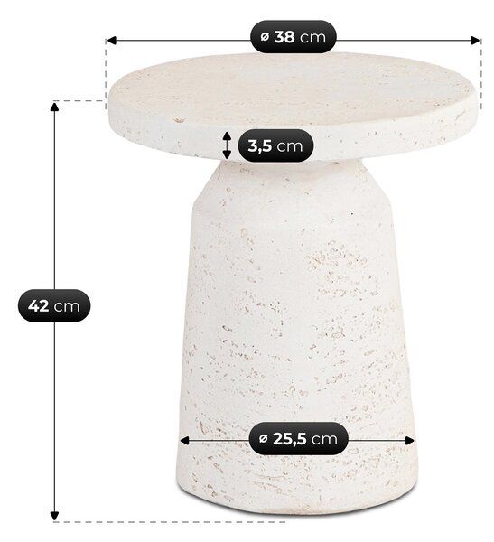 Modern dohányzóasztal DESS 38 cm, krémbézs