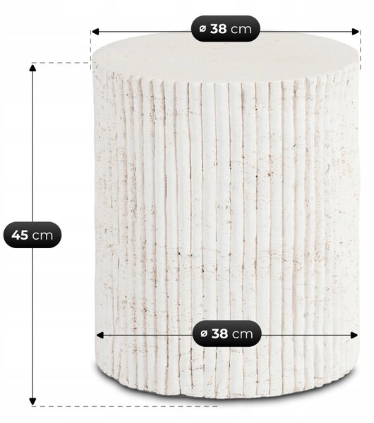 Modern dohányzóasztal TIALL 38 cm, krémbézs