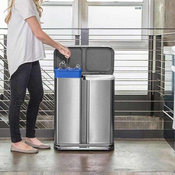Simplehuman Két Rekeszes Pedálos Szelektív Szemetes - 58L