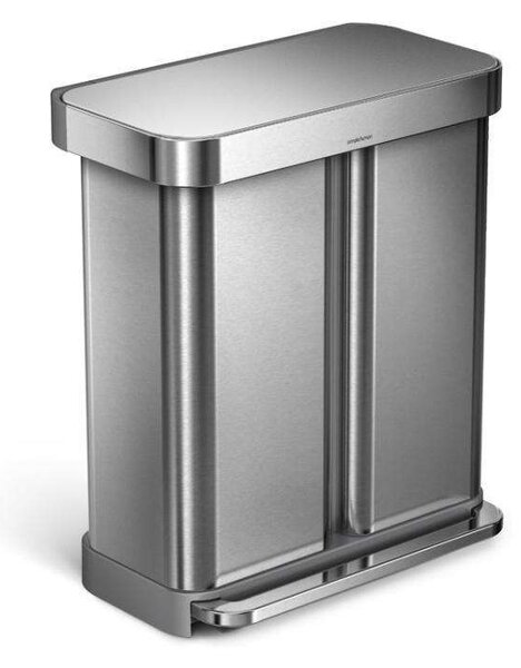 Simplehuman Két Rekeszes Pedálos Szelektív Szemetes - 58L