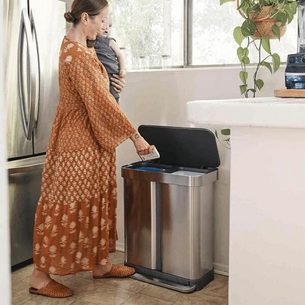 Simplehuman Két Rekeszes Pedálos Szelektív Szemetes - 58L