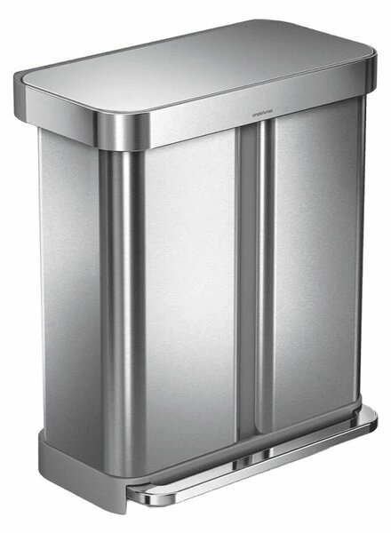 Simplehuman Két Rekeszes Pedálos Szelektív Szemetes - 58L
