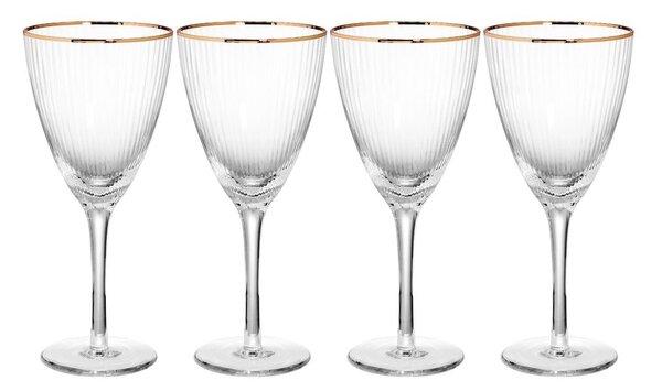 GOLDEN TWENTIES boros pohár arany szegéllyel 280 ml, 4 db-os készlet