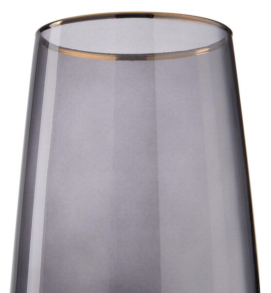 TOUCH OF GOLD long drink pohár arany szegéllyel, szürke 480 ml, 6 db-os készlet