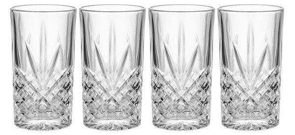 CRYSTAL CLUB kristályüveg long drink pohár, 330 ml, 4 db-os készlet