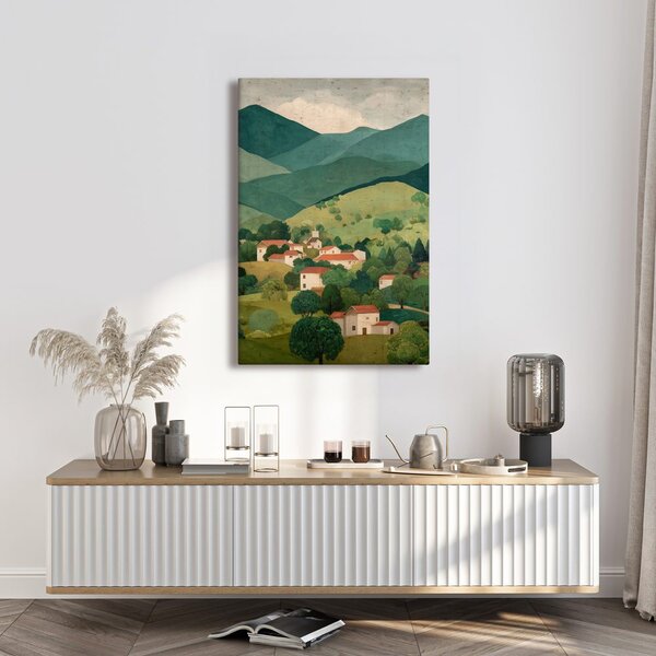 Kép hegyi panoráma falvakkal