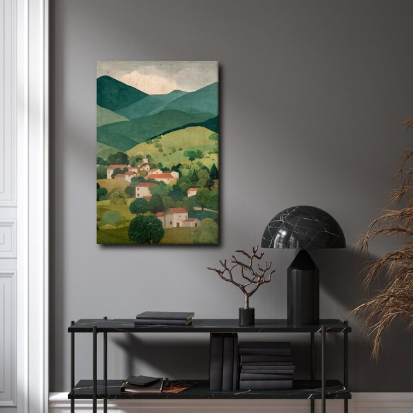 Kép hegyi panoráma falvakkal