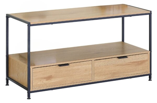 KÉSZLETKISÖPRÉS! Intenso Home dohányzóasztal fiókkal 100 x 40cm (Aranytölgy) | Masszív fém váz, praktikus fiók