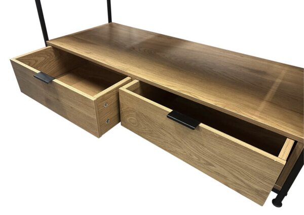 KÉSZLETKISÖPRÉS! Intenso Home dohányzóasztal fiókkal 100 x 40cm (Aranytölgy) | Masszív fém váz, praktikus fiók
