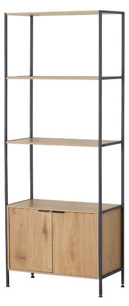 KÉSZLETKISÖPRÉS! Intenso Home 5 szintes könyvespolc ajtóval 68 x 176cm (Aranytölgy) | Univerzális tároló állvány fém lábakkal