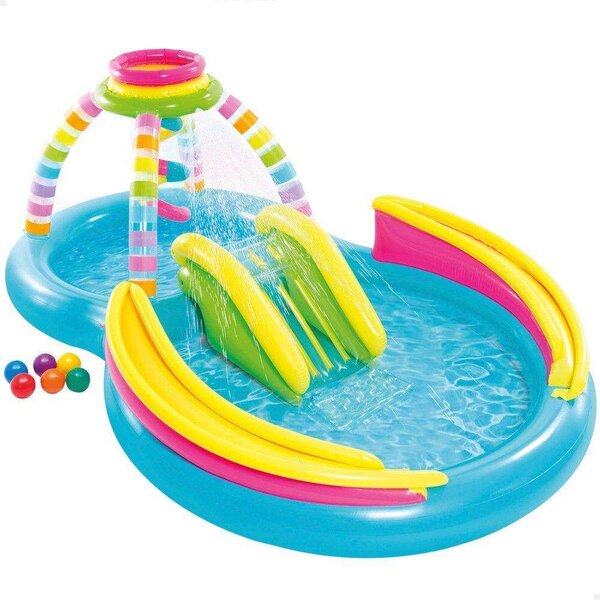Intex 295x191x109cm felfújható Gyerekmedence - Szivárvány (56137NP) - kék