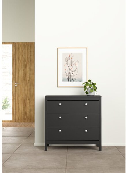 Fekete alacsony komód 82x80 cm Madrid – Tvilum