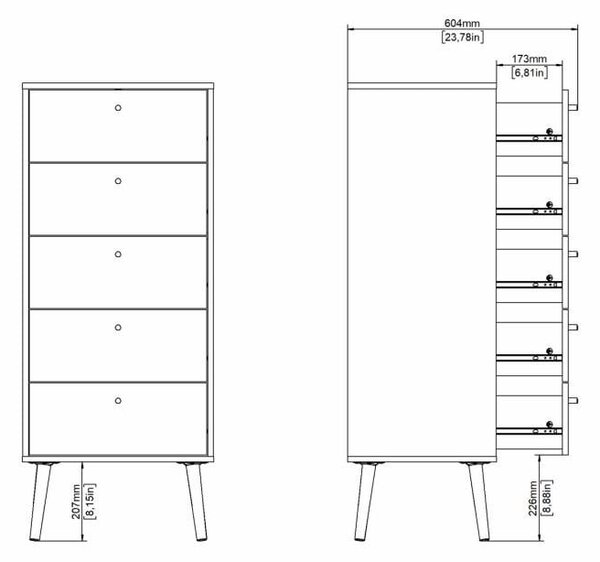 Fehér magas komód 50x120 cm Bodo – Tvilum