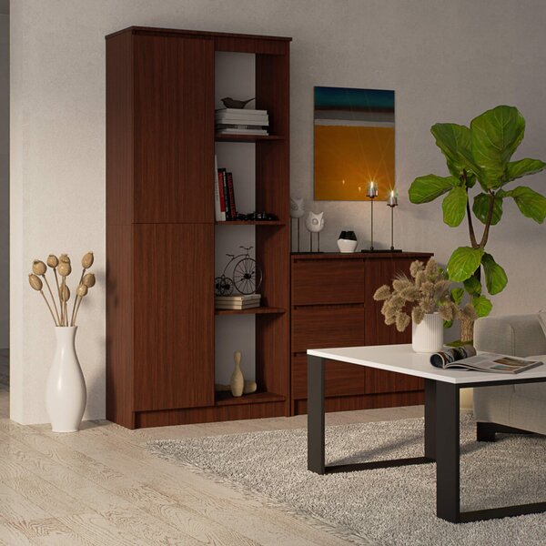 R 80 cm 1 ajtós 6 polcos wenge polc