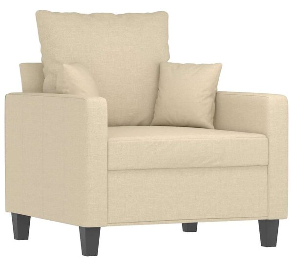 VidaXL krémszínű szövet kanapéfotel lábtartóval 60 cm