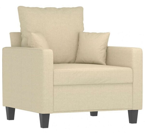 VidaXL krémszínű szövet kanapéfotel lábtartóval 60 cm