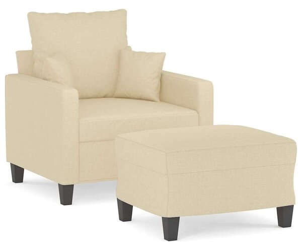 VidaXL krémszínű szövet kanapéfotel lábtartóval 60 cm