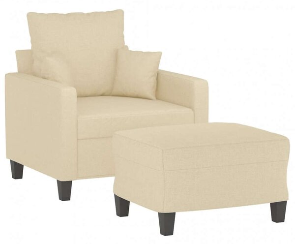 VidaXL krémszínű szövet kanapéfotel lábtartóval 60 cm