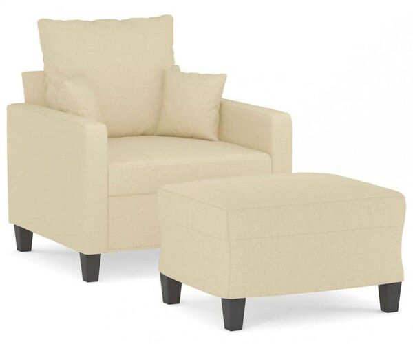 VidaXL krémszínű szövet kanapéfotel lábtartóval 60 cm