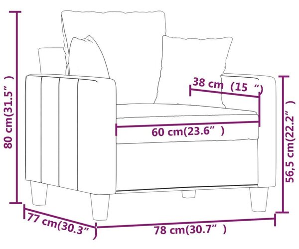 VidaXL Sárga Szövet Fotel - 60 cm