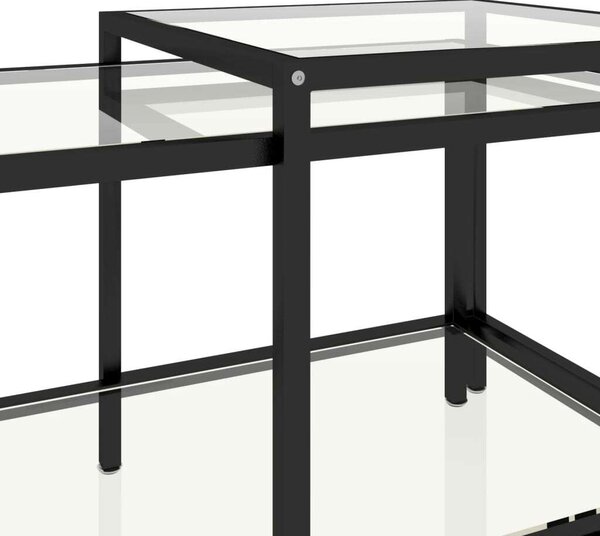 VidaXL Üveg Dohányzóasztal Szett - 2 db, Fekete