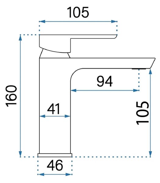 Rea Argus, mosdócsaptelep, magasság: 160 cm, matt réz, REA-B3005
