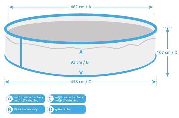 Marimex Orlando medence 4,57x1,07 m - SZÜRKE, medence, fólia, szkimmer