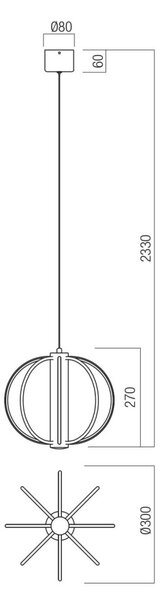 Moss Ø30 cm LED függőlámpa – fekete, grafikus design, dimmelhető