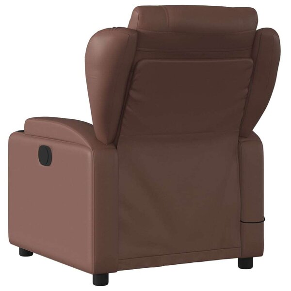 Masszázsfotel - Barna Műbőr Dönthető Relax Fotel