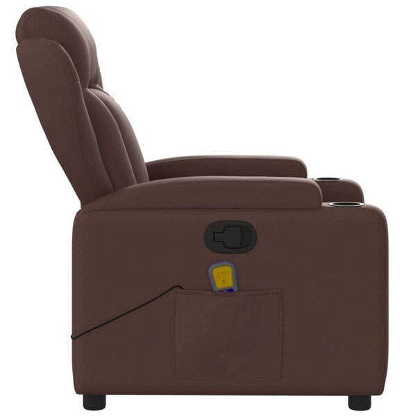 Masszázsfotel - Barna Műbőr Dönthető Relax Fotel