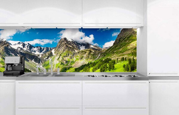 Konyhai fotótapéta - hegyek 180 x 60 cm