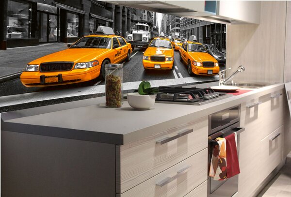 Konyhai fotótapéta - sárga taxi 180 x 60 cm